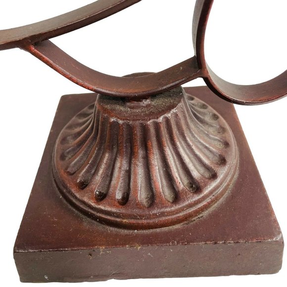 MCM Wrought Iron Candle Holder Three Tiered Pillar Stand Heavy Vintage u - Picture 3 of 5